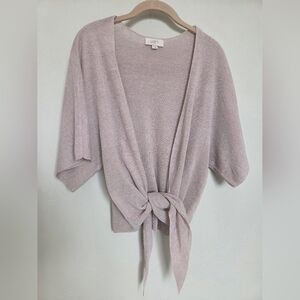 LOFT Dusty Blush Tie-Front Lightweight Cardigan Small